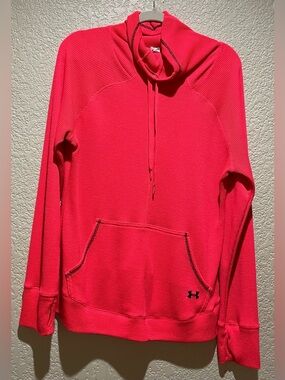 Under Armour Women's Waffle Vibrant Orange Cowl Neck Sweater Size XL